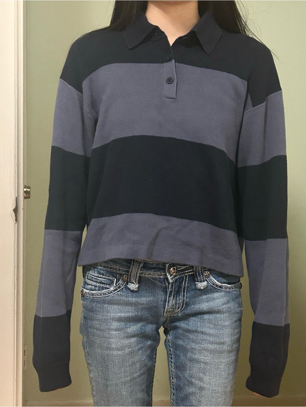 RW Anderson x Uniqlo Striped downtown Polo Knit Sweater - Blue